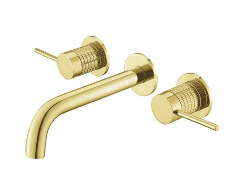 Смеситель для раковины Vincea Groove VBFW-4G1BG4 встраиваемый, без донного клапана, золотой матовый