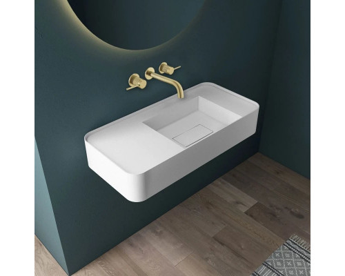 Смеситель для раковины Vincea Groove VBFW-4G1BG4 встраиваемый, без донного клапана, золотой матовый