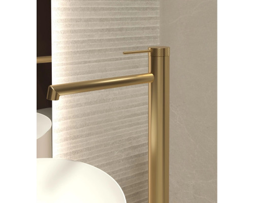 Смеситель напольный для раковины Vincea Rim VFBF-2R1BG золотой матовый