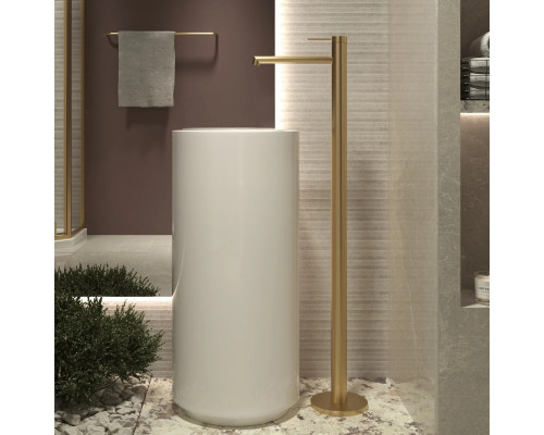 Смеситель напольный для раковины Vincea Rim VFBF-2R1BG золотой матовый