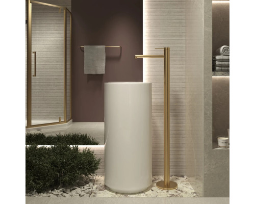 Смеситель напольный для раковины Vincea Rim VFBF-2R1BG золотой матовый