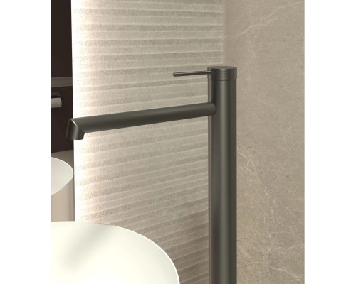 Смеситель напольный для раковины Vincea Rim VFBF-2R1GM вороненая сталь