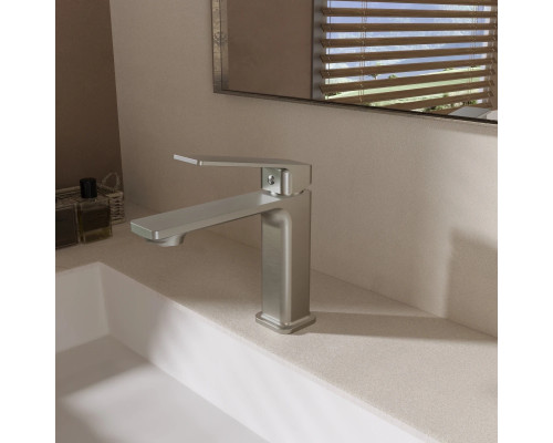 Смеситель для раковины Vincea Core VBF-4CO1BN без донного клапана, сатин