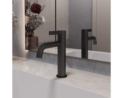 Смеситель для раковины Vincea Villa VBF-1VL1MB без донного клапана, черный матовый