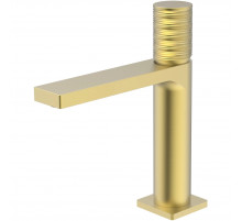 Смеситель для раковины Vincea Domus VBF-5DM01BG без донного клапана, золотой матовый