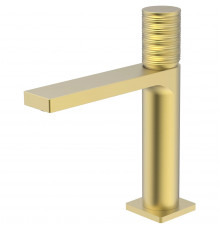 Смеситель для раковины Vincea Domus VBF-5DM01BG без донного клапана, золотой матовый