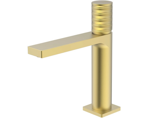 Смеситель для раковины Vincea Domus VBF-5DM01BG без донного клапана, золотой матовый