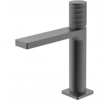 Смеситель для раковины Vincea Domus VBF-5DM01GM без донного клапана, вороненая сталь