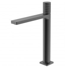 Смеситель для раковины Vincea Domus VBF-5DM02GM без донного клапана, вороненая сталь