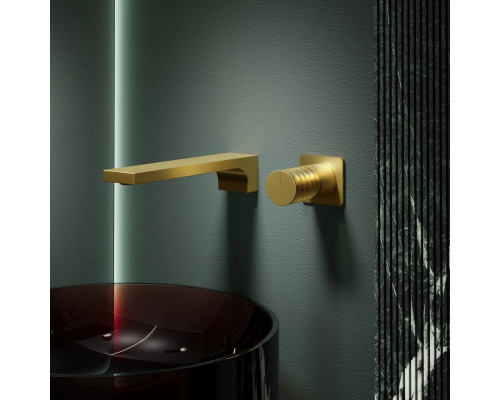 Смеситель для раковины Vincea Domus VBFW-5DM01BG встраиваемый, без донного клапана, золотой матовый