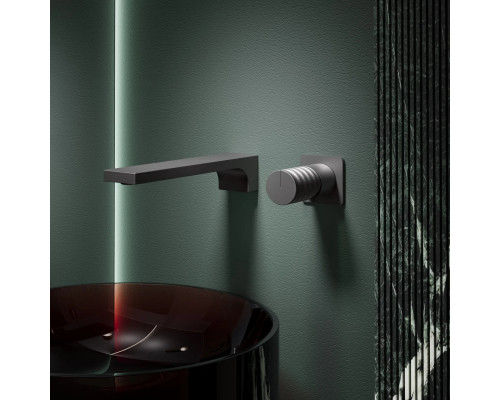 Смеситель для раковины Vincea Domus VBFW-5DM01GM встраиваемый, без донного клапана, вороненая сталь