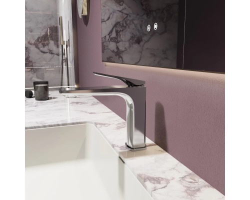 Смеситель для раковины Vincea Puro VBF-5P01CH без донного клапана, хром