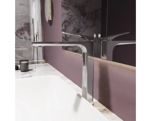 Смеситель для раковины Vincea Puro VBF-5P02CH без донного клапана, хром