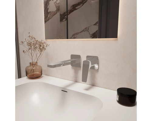 Смеситель для раковины Vincea Puro VBFW-5P01CH встраиваемый, без донного клапана, хром