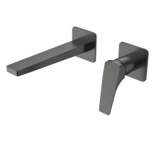 Смеситель для раковины Vincea Puro VBFW-5P01GM встраиваемый, без донного клапана, вороненая сталь