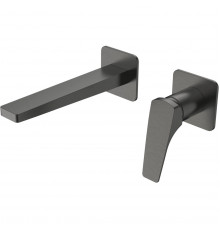 Смеситель для раковины Vincea Puro VBFW-5P01GM встраиваемый, без донного клапана, вороненая сталь