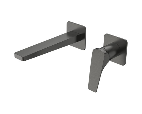 Смеситель для раковины Vincea Puro VBFW-5P01GM встраиваемый, без донного клапана, вороненая сталь