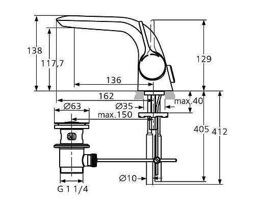 Купить Смеситель для раковины с донным клапаном Ideal Standard Melange A4258AA в магазине сантехники Santeh-Crystal.ru