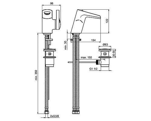 Купить Смеситель для раковины с донным клапаном Ideal Standard Melange B8630AA в магазине сантехники Santeh-Crystal.ru