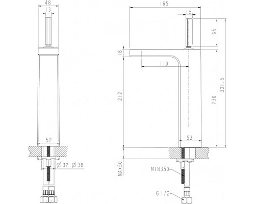 Заказать Смеситель для раковины Bravat Spring F179113C-A в магазине сантехники Santeh-Crystal.ru