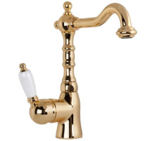 Смеситель для раковины с донным клапаном Gattoni Orta 2741/27D0ORO