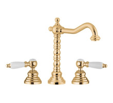 Смеситель для раковины на 3 отверстия с донным клапаном Gattoni Vivaldi Lever 13100/13D0ORO