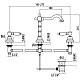 Купить Смеситель для раковины на 3 отверстия с донным клапаном Gattoni Vivaldi Lever 13100/13COcr в магазине сантехники Santeh-Crystal.ru