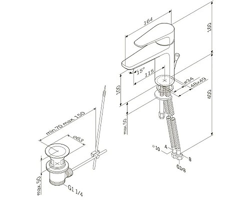 Купить Смеситель для раковины с донным клапаном Am.Pm Inspire F5082100 в магазине сантехники Santeh-Crystal.ru