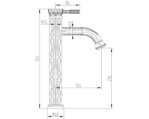 Купить Смеситель для раковины без донного клапана Lemark Jasmine LM6609ORB в магазине сантехники Santeh-Crystal.ru