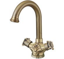 Смеситель для раковины без донного клапана Zorg Antic A 2008U-BR