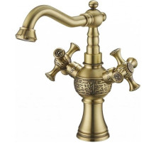 Смеситель для раковины без донного клапана Zorg Antic A 7008U-BR