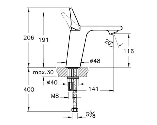 Купить Смеситель для раковины без донного клапана Vitra Memoria A42329 в магазине сантехники Santeh-Crystal.ru