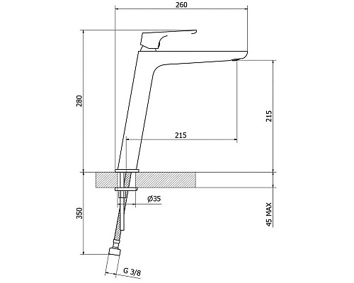 Приобрести Смеситель для раковины без донного клапана Cezares FLORIAN-LSM1-A-01-W0 в магазине сантехники Santeh-Crystal.ru