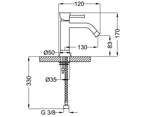 Заказать Смеситель для раковины без донного клапана Cezares POSITANO-LSM1-01-W0 в магазине сантехники Santeh-Crystal.ru