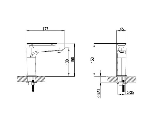 Заказать Смеситель для раковины черный/розовое золото Bien Hermes BL11009403 в магазине сантехники Santeh-Crystal.ru