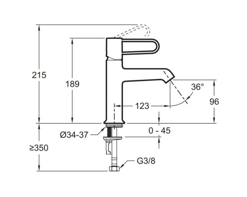 Купить Смеситель для раковины без донного клапана Jacob Delafon Odeon Rive Gauche E21029-BLV-CP в магазине сантехники Santeh-Crystal.ru
