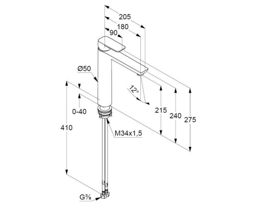 Купить Смеситель для раковины без донного клапана Kludi Pure&Style 402960575 в магазине сантехники Santeh-Crystal.ru