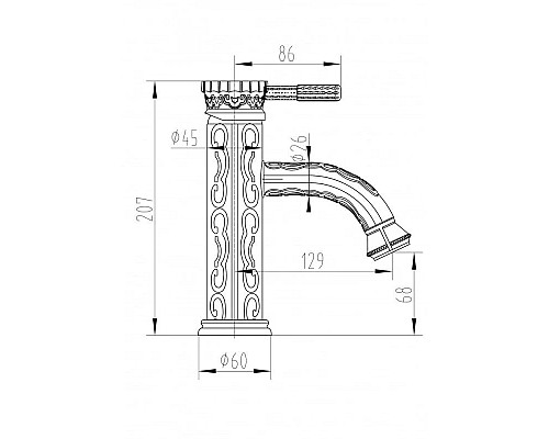 Купить Смеситель для раковины Milacio Villena MC.504.BBR в магазине сантехники Santeh-Crystal.ru