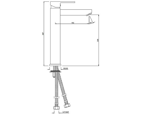 Заказать Смеситель для раковины без донного клапана Jaquar Kubix-F KUB-CHR-35009NFB в магазине сантехники Santeh-Crystal.ru