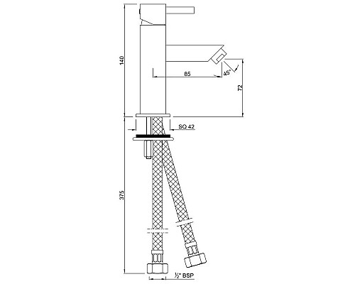 Купить Смеситель для раковины без донного клапана Jaquar Kubix-F KUB-CHR-35025B в магазине сантехники Santeh-Crystal.ru