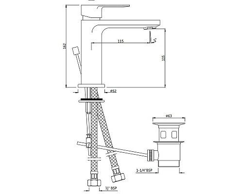 Приобрести Cмеситель для раковины с донным клапаном Jaquar Ornamix Prime ORP-CHR-10051BPM в магазине сантехники Santeh-Crystal.ru