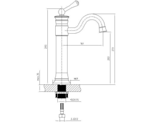 Приобрести Смеситель для раковины Timo Adelia 6011/02F в магазине сантехники Santeh-Crystal.ru
