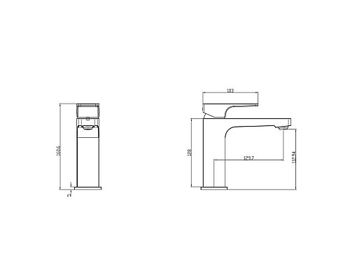 Приобрести Смеситель для раковины без донного клапана Villeroy & Boch Architectura Square TVW12500400061 в магазине сантехники Santeh-Crystal.ru