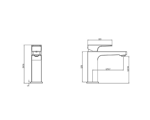 Заказать Смеситель для раковины с донным клапаном Villeroy & Boch Architectura Square TVW12500100061 в магазине сантехники Santeh-Crystal.ru