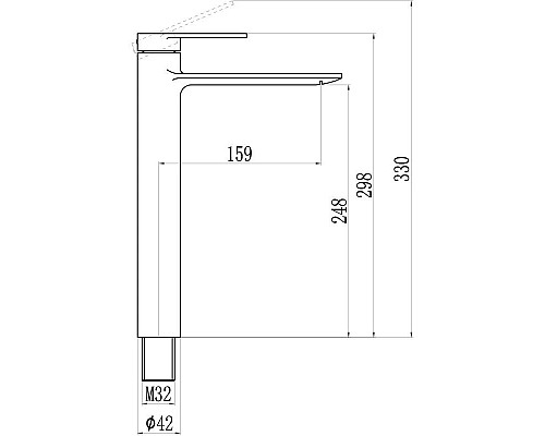 Купить Смеситель для раковины Savol 800H S-601811GH в магазине сантехники Santeh-Crystal.ru