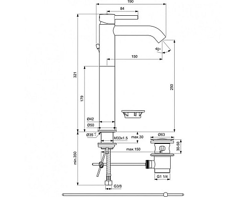 Заказать Смеситель для раковины с донным клапаном Ideal Standard Ceraline BC194AA в магазине сантехники Santeh-Crystal.ru