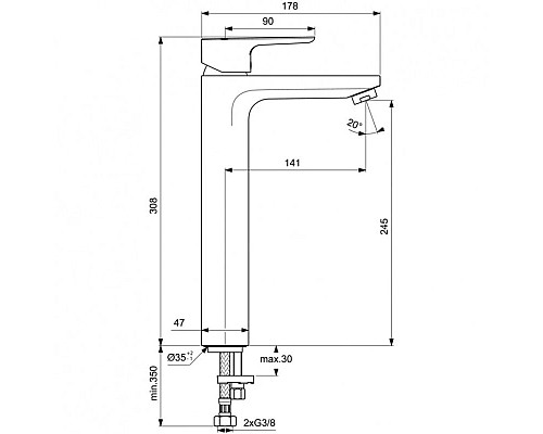 Заказать Смеситель для раковины без донного клапана Ideal Standard Ceraplan III BC562AA в магазине сантехники Santeh-Crystal.ru