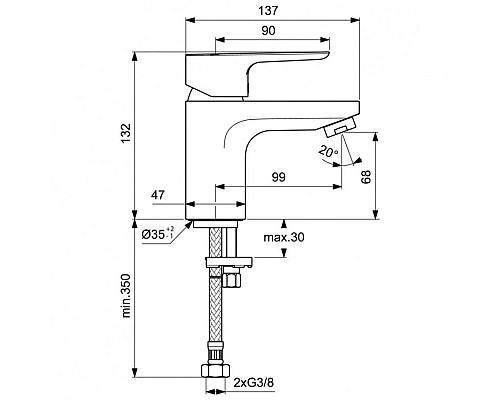 Купить Смеситель для раковины без донного клапана Ideal Standard Ceraplan III BC563AA в магазине сантехники Santeh-Crystal.ru