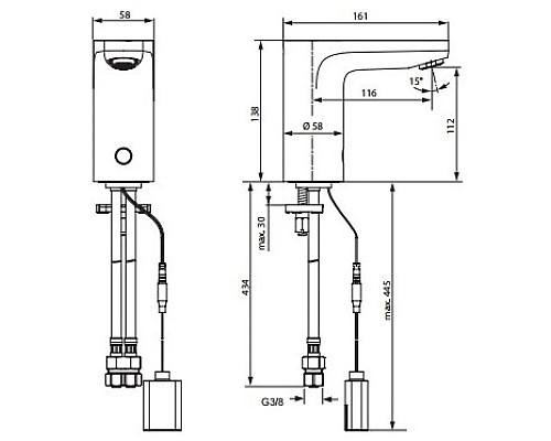 Приобрести Инфракрасная электроника для раковины без смешивания Ideal Standard Ceraplus A6143AA в магазине сантехники Santeh-Crystal.ru