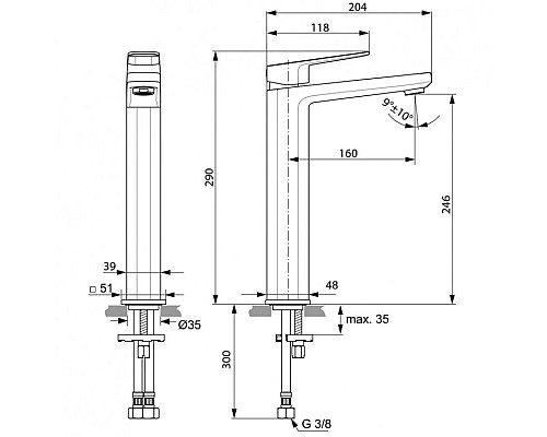 Заказать Смеситель для раковины без донного клапана Ideal Standard Tonic II A6329AA в магазине сантехники Santeh-Crystal.ru